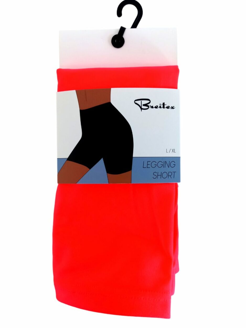 Dames legging short fluoriserend coral maten M - XL