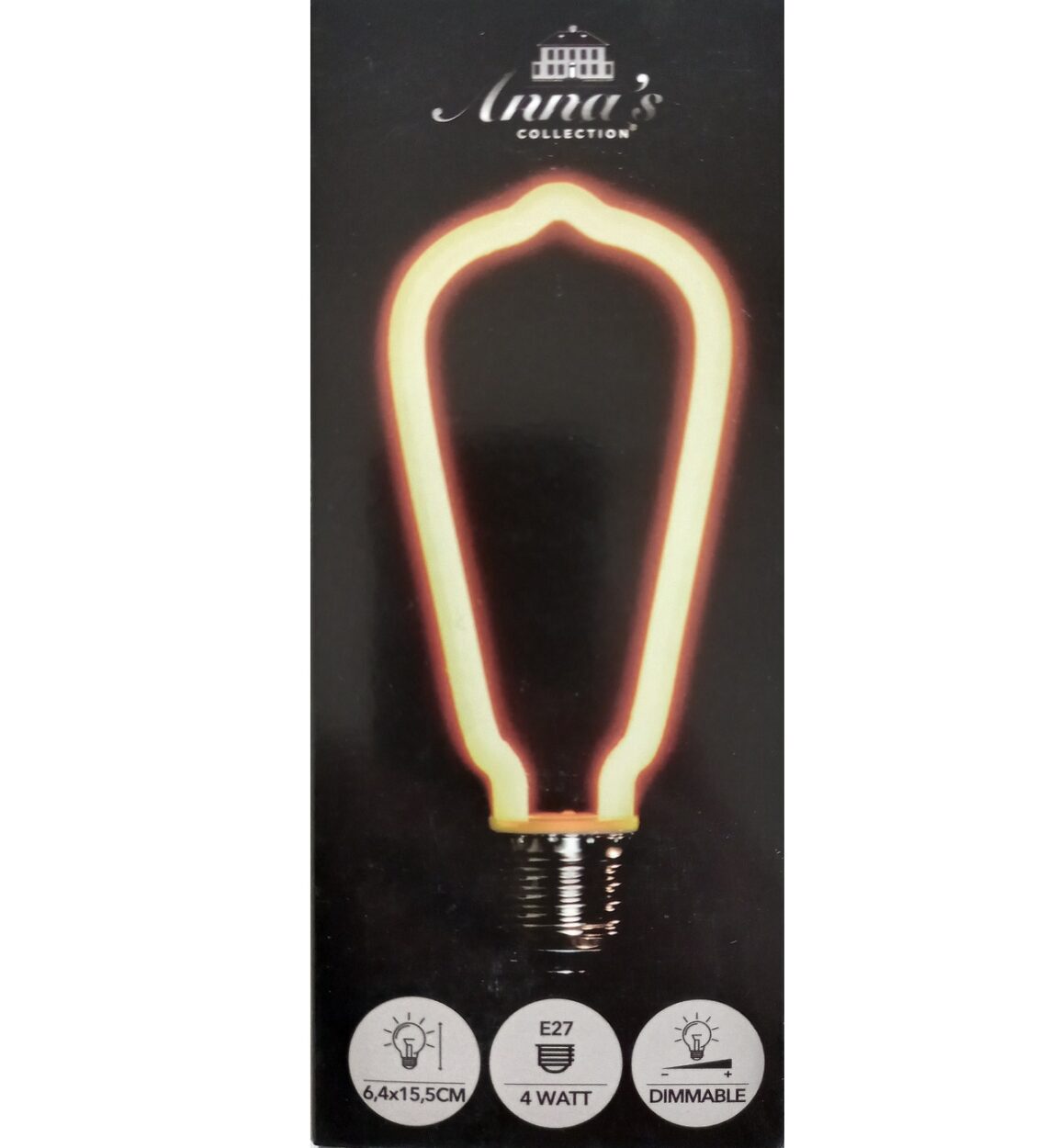 Retro Lamp vorm warm wit 6,4x15,5cm dimbaar E27 fitting