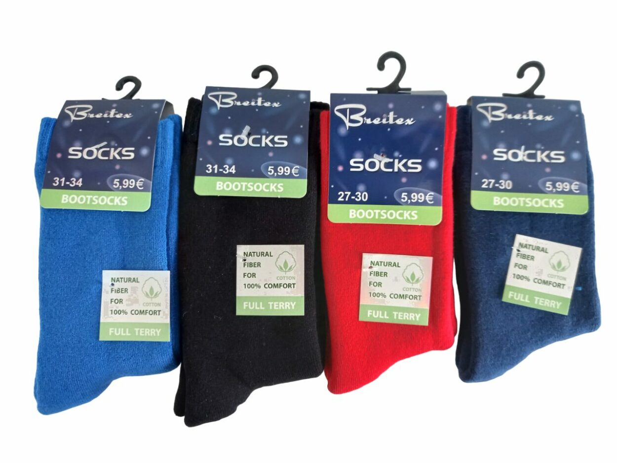 Thermo kindersokken black/red/marine/cobalt maten 27-30 / 31-34