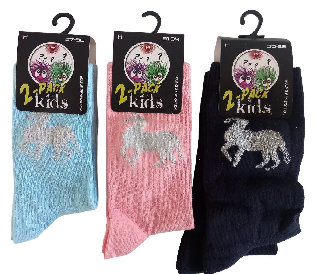 Kindersokken Lurex Horse maten 27-30 / 31-34 / 35-38
