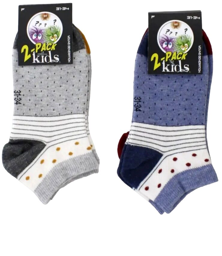 Kinder sneaker sokken Jeans & Grey melé maten 27-30 / 31-34 / 35-38