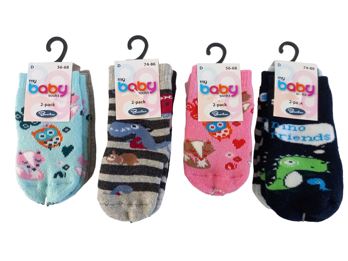 Baby sokken badstof met anti slip maten 56-68 / 74-86 / 92-98