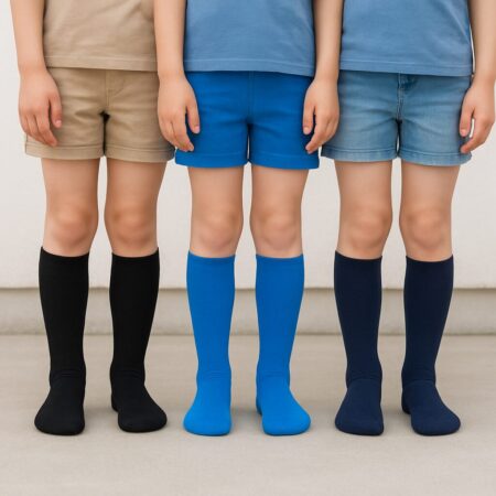 Kinder kniekousen black/marine/cobalt maten 27-30 / 31-34