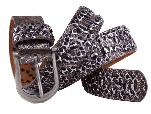 Alternative view of Lederen riem met Studs maten assorti