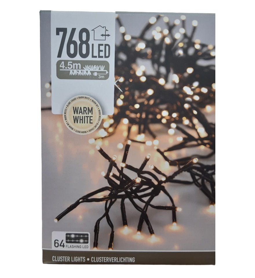 Clusterverlichting warm wit 768 LED inclusief trafo